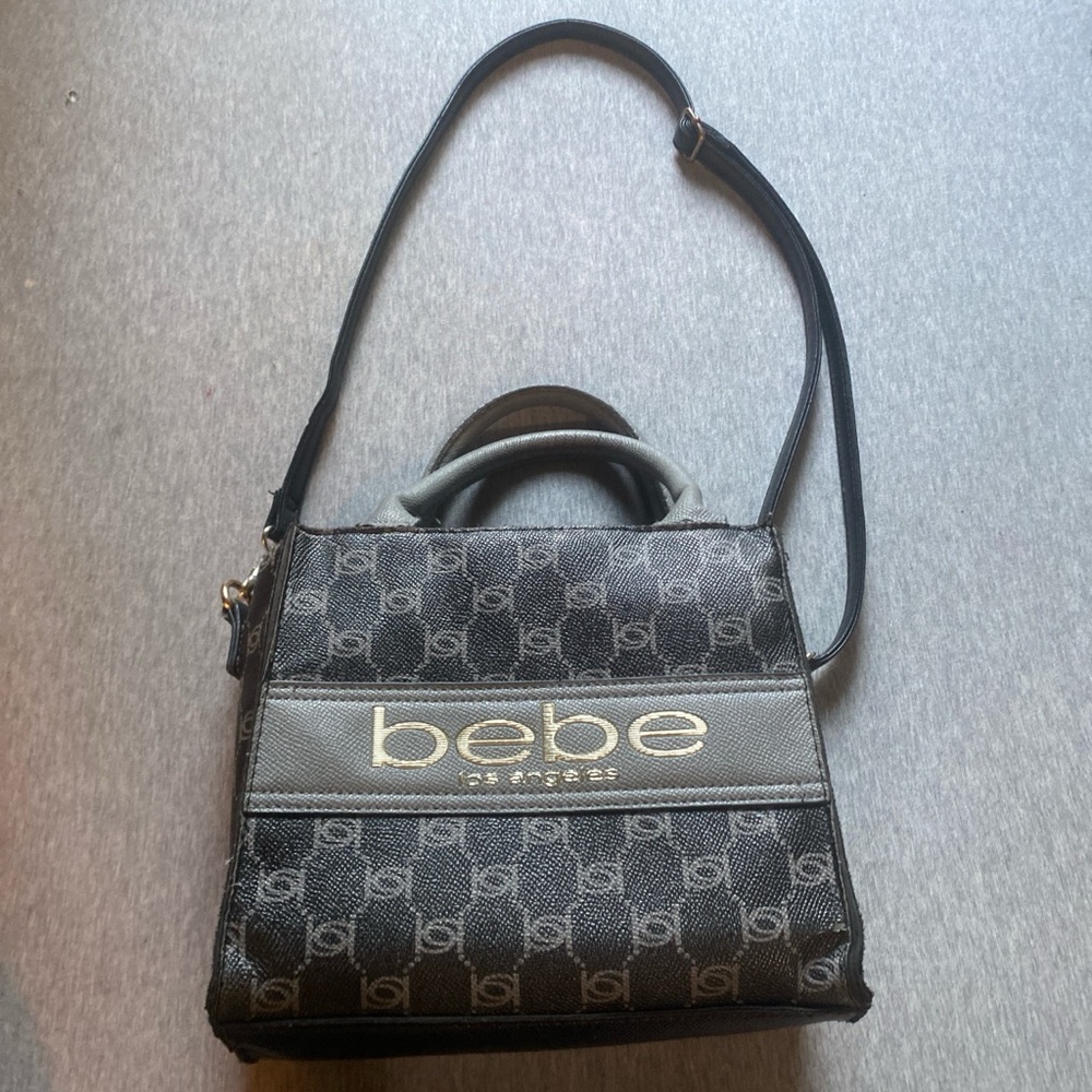 Bebe Black and Gray Crossbody Bag